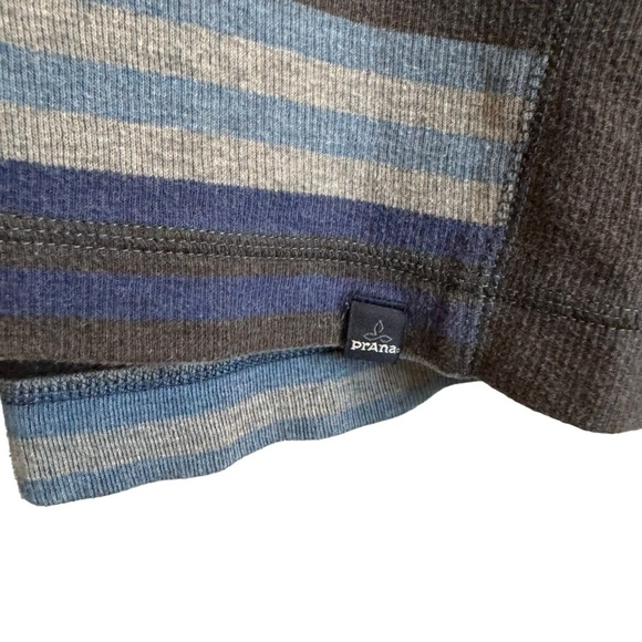 PrAna Blue Striped Driftwood Crew, Size L - Picture 4 of 8